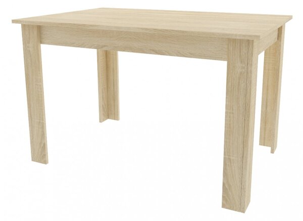 Set de masa 1 + 4, masa UMEKO 120x80 cm stejar sonoma + scaun de catifea roz KARA