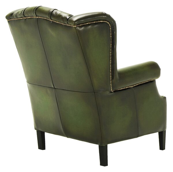 Fotoliu din piele Chesterfield Hemingway Moss Vintage MossGreen