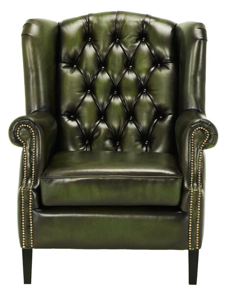 Fotoliu din piele Chesterfield Hemingway Moss Vintage MossGreen