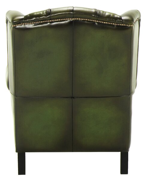 Fotoliu din piele Chesterfield Hemingway Moss Vintage MossGreen