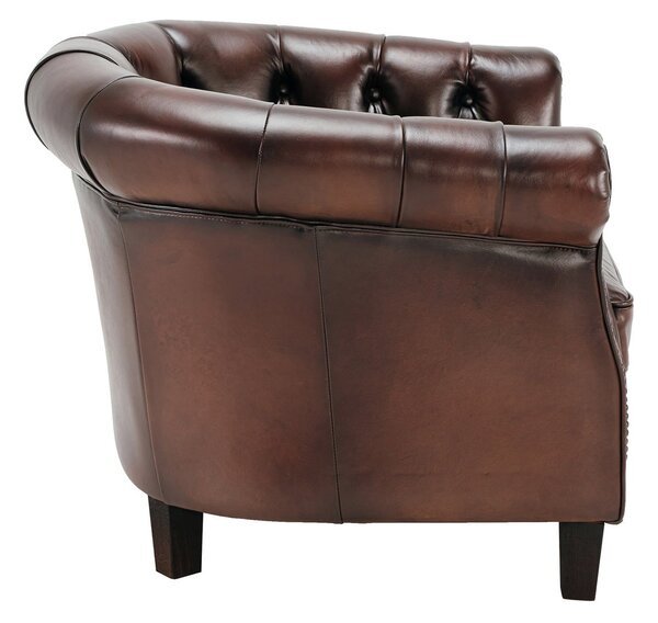 Fotoliu din piele Chesterfield Golding DarkBrown