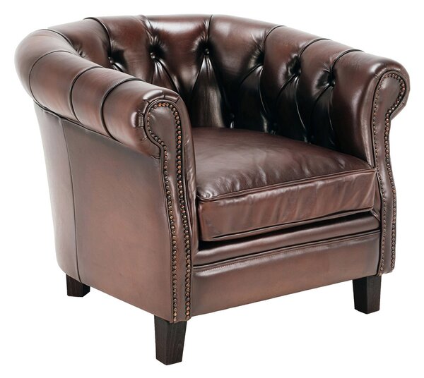 Fotoliu din piele Chesterfield Golding DarkBrown