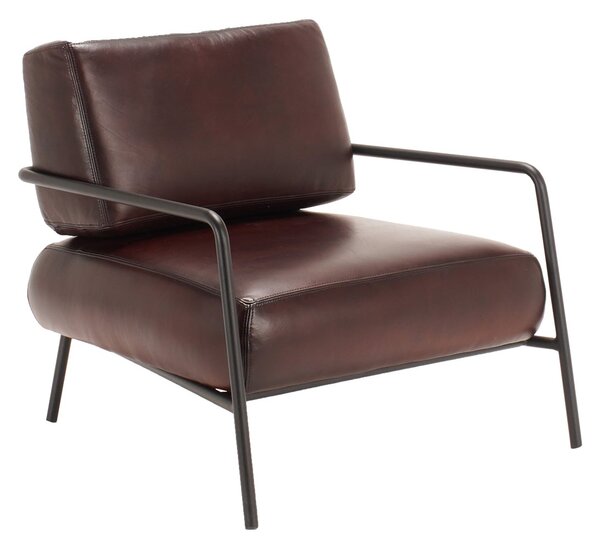 Fotoliu din piele Mokuno DarkBrown