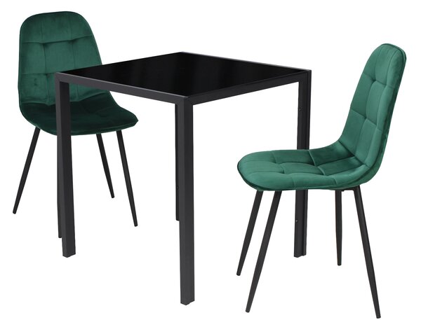 Set Masă fixă Luna cu 2 scaune Gya Verde