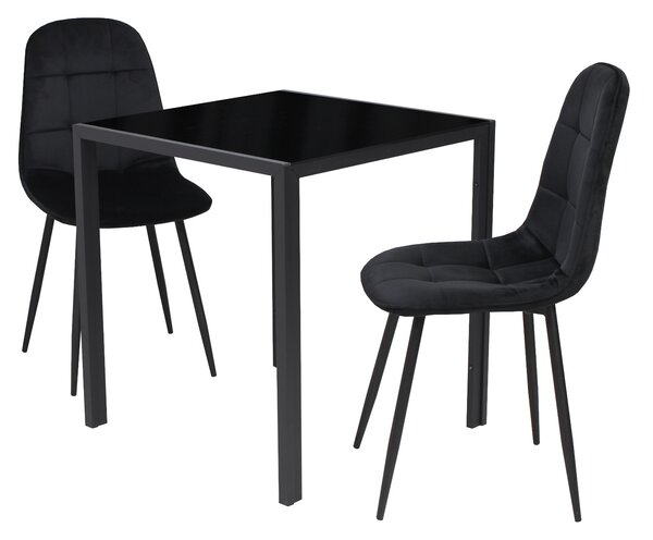Set Masă fixă Luna cu 2 scaune Gya Negru