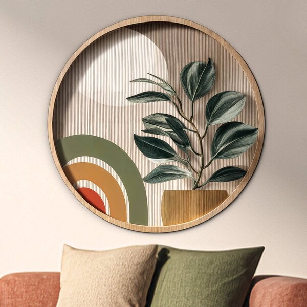 DUBLEZ | Tablou decorativ din lemn - Plantă | Imprimare UV premium