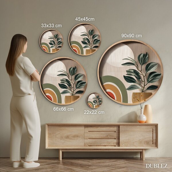 DUBLEZ | Tablou decorativ din lemn - Plantă | Imprimare UV premium