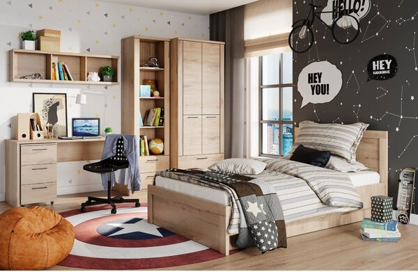 Raft DOORSET 135, stejar navarra, PAL laminat, 135x38x25 cm