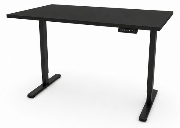Birou reglabil pe inaltime TerrA2DS BLACK - profil dreptunghiular , profil cadru Negru