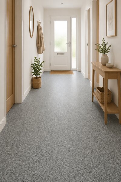 Linoleum PVC, Sare si Piper Confort, Bej, Latime 2 m, Imitatie Parchet, Suport Pasla - Copie