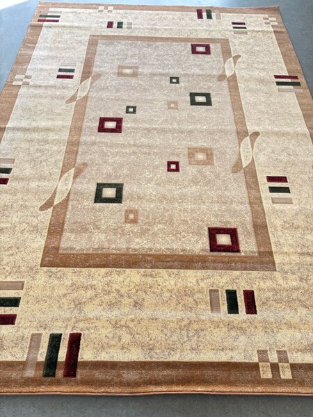 Covor Clasic Sufragerie Dormitor, Model Lotos 579 110, Crem Bej Crem, 150x300