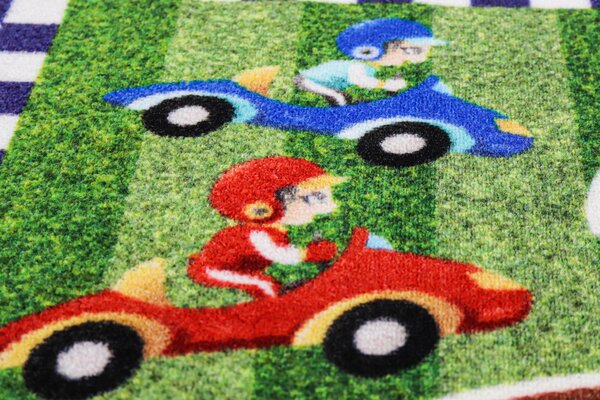Covor Copii, Antiderapant, Racing Game,133x190 cm Multicolor, Dreptunghi, 133 x 190