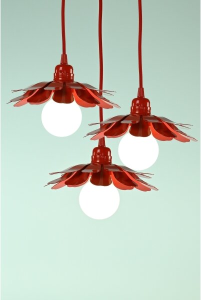 Bohemia-Design - Lustră pe cablu 1xE27/60W/230V, roșie