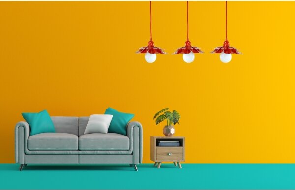 Bohemia-Design - Lustră pe cablu 1xE27/60W/230V, roșie