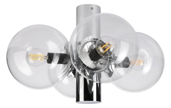 Plafonieră SFERIO 4xE14/5W/230V crom lucios/sticlă transparentă