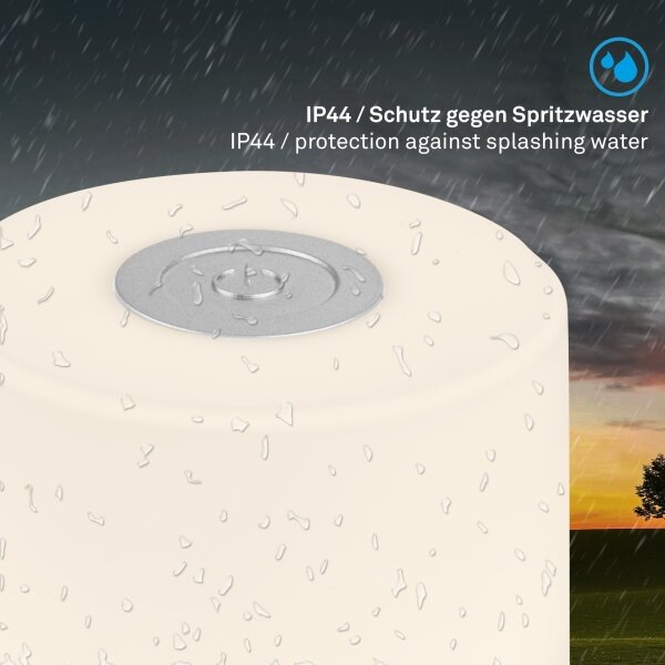 Briloner - Lampă de masă LED pentru exterior, tactilă, reîncărcabilă și dimmabilă, LED/2W/5V 2700K IP44, crom mat