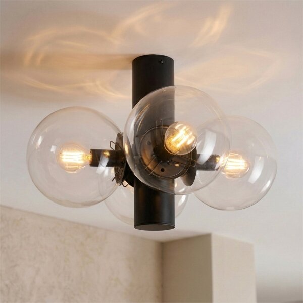 Plafonieră SFERIO 4xE14/5W/230V negru/transparent