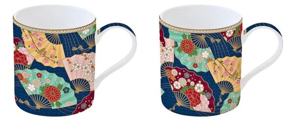 Set 2 căni, din porțelan, EasyLife, 350 ml, Kyoto