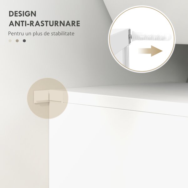Mobilier Baie Subchiuvetă Kleankin cu 2 Uși, Spațiu de Stocare Eficient, din Lemn, Alb, 60x30x62.5cm | Aosom Romania