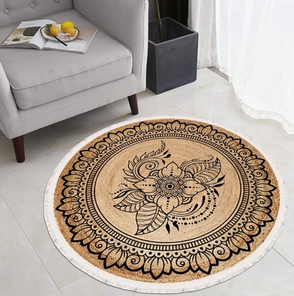 Covor rotund antiderapant, 100x100 cm, COR010