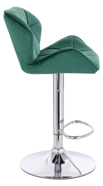 HR111W Scaun Verde Velur Bază Cromata