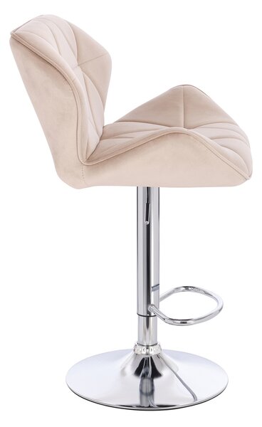 HR111W Scaun Latte Velur Bază Cromata