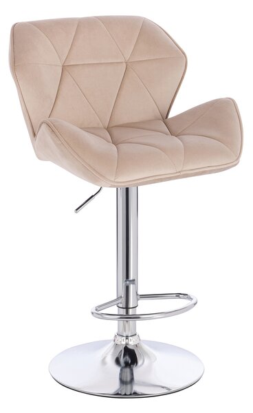 HR111W Scaun Latte Velur Bază Cromata