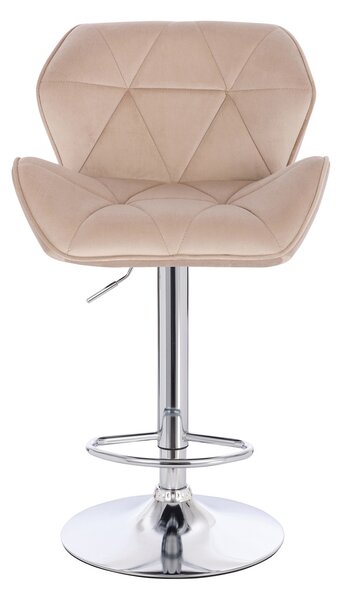 HR111W Scaun Latte Velur Bază Cromata