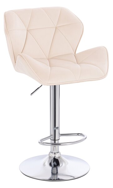 HR111W Scaun Crem Velur Bază Cromata