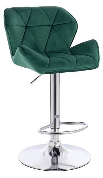 HR111W Scaun Verde Velur Bază Cromata