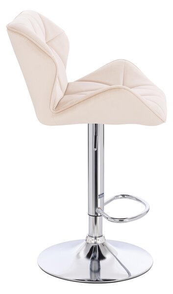 HR111W Scaun Crem Velur Bază Cromata