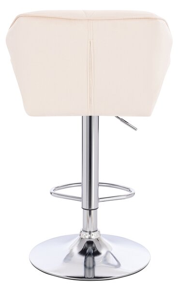 HR111W Scaun Crem Velur Bază Cromata