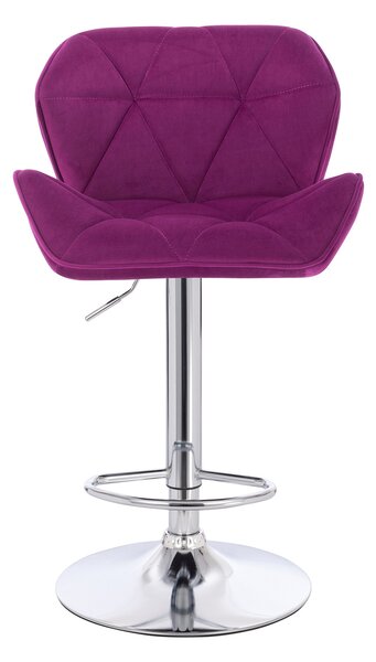 HR111W Scaun Fucsia Velur Bază Cromata