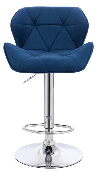 HR111W Scaun Bleumarin Velur Bază Cromata