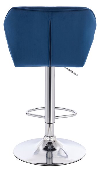 HR111W Scaun Bleumarin Velur Bază Cromata