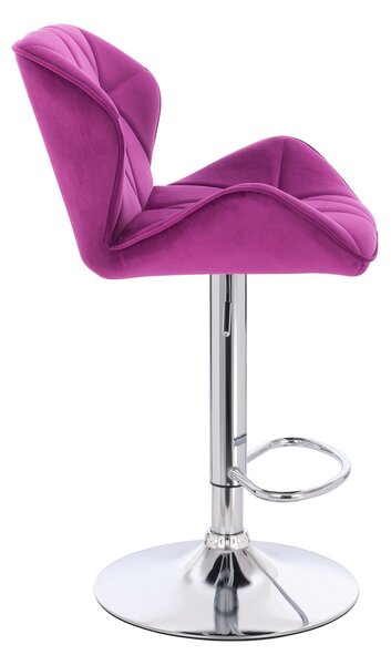 HR111W Scaun Fucsia Velur Bază Cromata