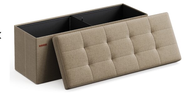 Taburet cu spatiu depozitare OTTOMAN 110x38 cm, maro deschis