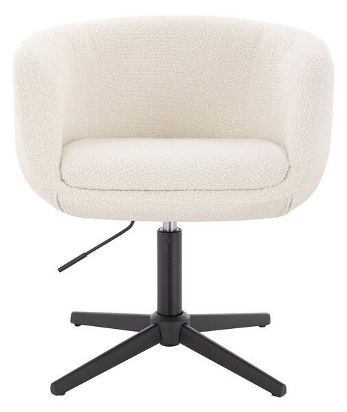HR333CROSS Scaun Boucle Crem cu Bază Neagră