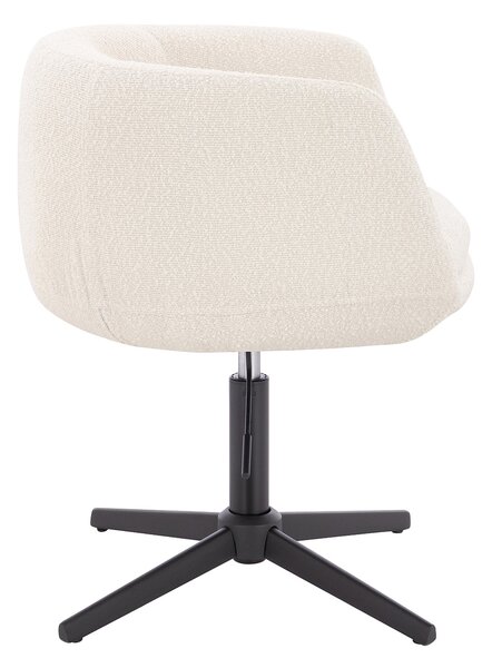 HR333CROSS Scaun Boucle Crem cu Bază Neagră