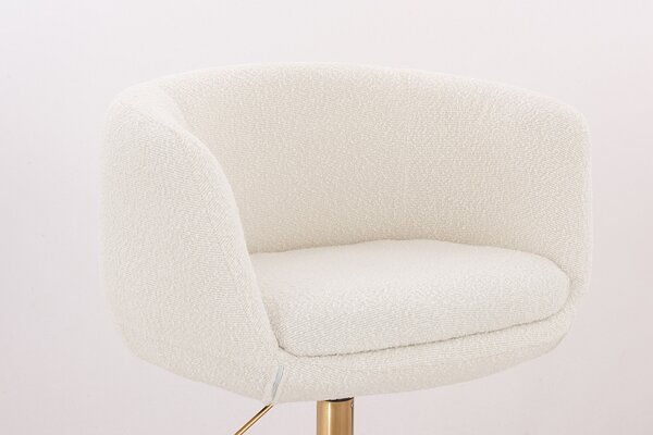 HR333K Scaun Boucle Crem cu Bază Aurie