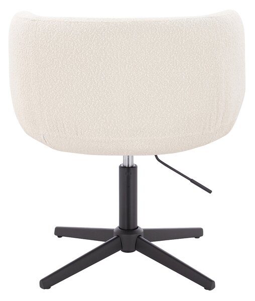 HR333CROSS Scaun Boucle Crem cu Bază Neagră