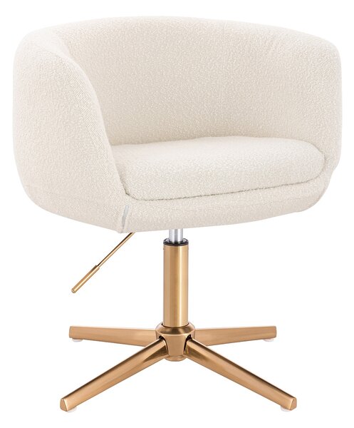 HR333CROSS Scaun Boucle Crem cu Bază Aurie