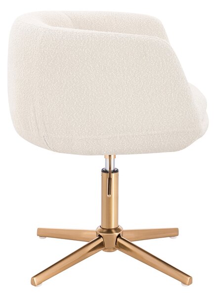 HR333CROSS Scaun Boucle Crem cu Bază Aurie