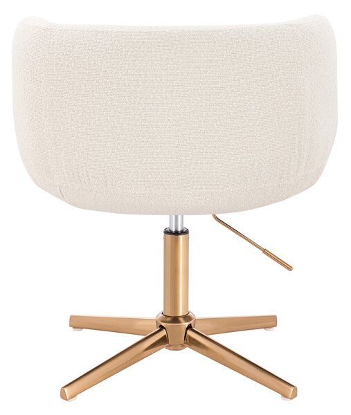 HR333CROSS Scaun Boucle Crem cu Bază Aurie