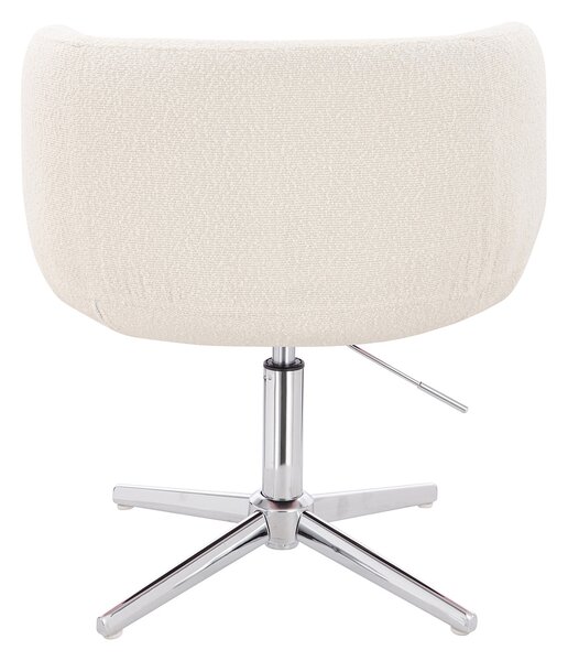 HR333CROSS Scaun Boucle Crem cu Bază Cromata