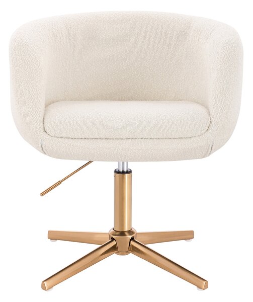 HR333CROSS Scaun Boucle Crem cu Bază Aurie