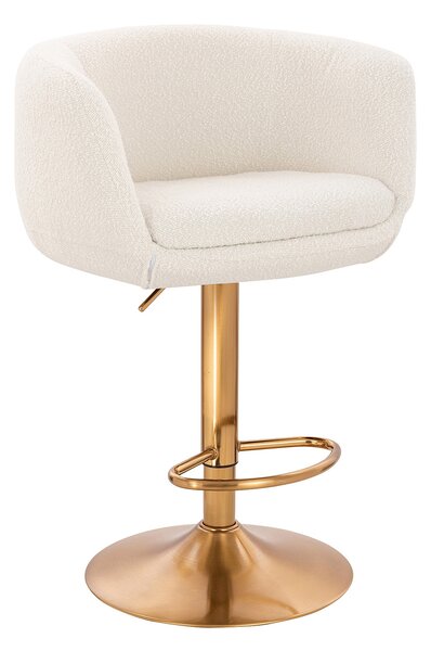 HR333W Scaun Boucle Crem cu Bază Aurie