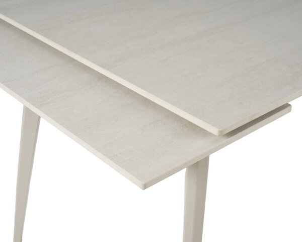 Masa extensibila REEF, grej cu efect de piatra travertin, ceramica/met