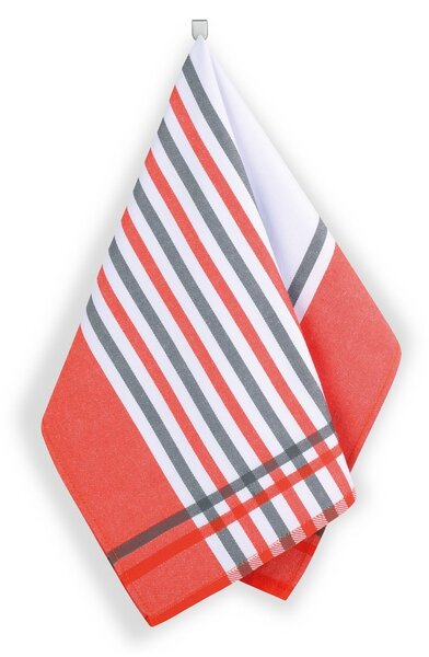Prosop de bucătărie Bellatex Stripe roșu, gri, 50 x 70 cm