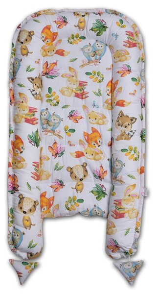 Cosulet bebelus pentru dormit Kidizi Baby Nest Cocoon 90x50 cm Animals Party